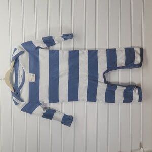 Burt's Bees Baby One-piece Jumpsuit Blue Stripe Size 3-6 Months
